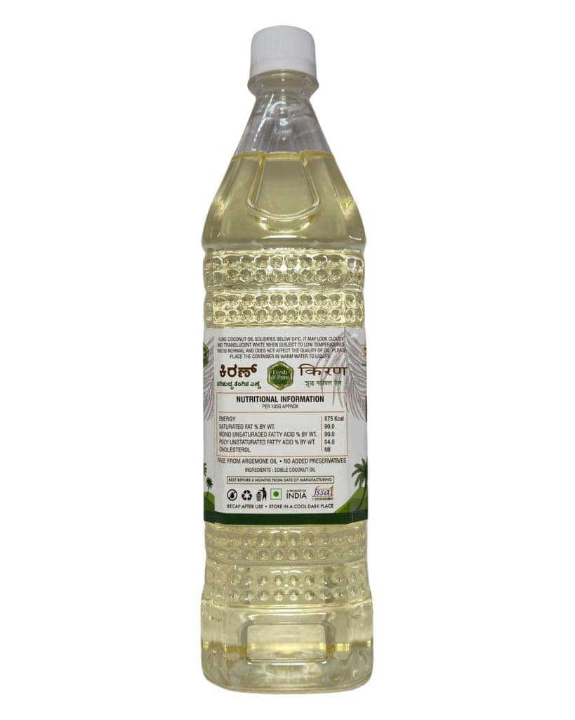 Kiran Coconut Oil Bottle 1L view 4