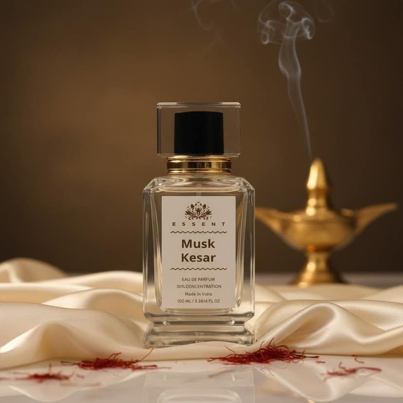 Essent Perfumes Musk Kesar Eau de Parfum (EDP) – Musk Saffron Warm Spicy Long Lasting Perfume – Unisex Fragrance