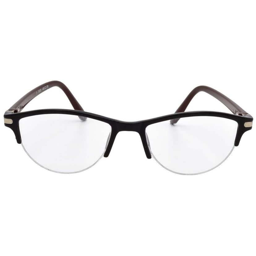 Hrinkar Trending Eyeglasses: Black and Brown Oval Optical Spectacle Frame For Women |HFRM3007-BK-BWN view 2