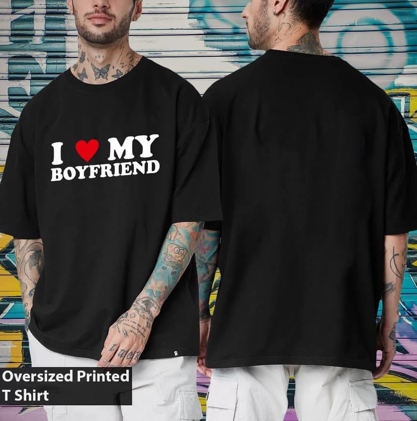 SCOTT FINCHER Men's I Love My Boyfriend T-Shirt, Boyfriend T-Shirt, I Love My Boyfriend Shirt, Boyfriend Shirt, Valentine's Day Shirt, Anniversary Shirt, Gift for Boyfriend : AA(ARN)BLACK_248 view 3