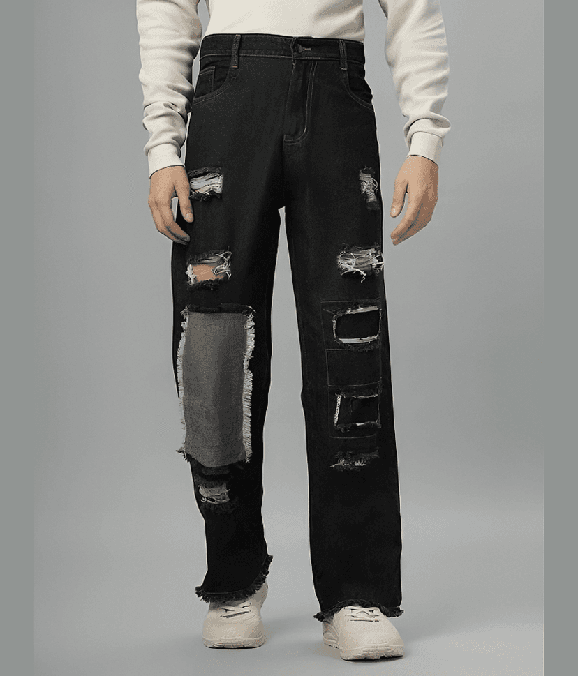 ARBIA FUNKI Regular Fit Distressed Men's Jeans - Dark Grey ( Pack of 1 )