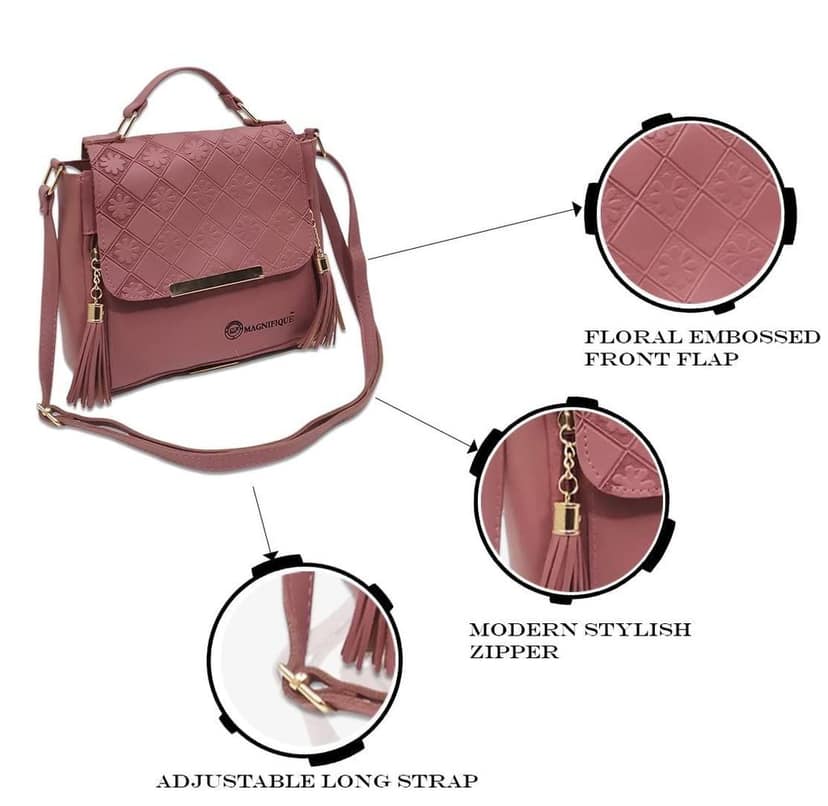 Magnifique Women's Hand/Sling/Side Bag/purse Polyurethane Western (Red) view 2