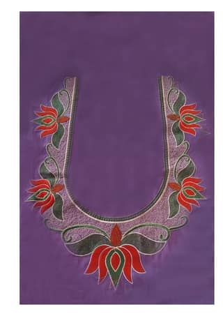 Light Purple embroidered blouse - Un Stiched Blouse - 1 Meter