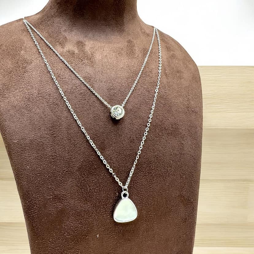 Double Line Chain Necklace - Minimalist Chic- By AMIT CHAUHAN AND SONS view 2