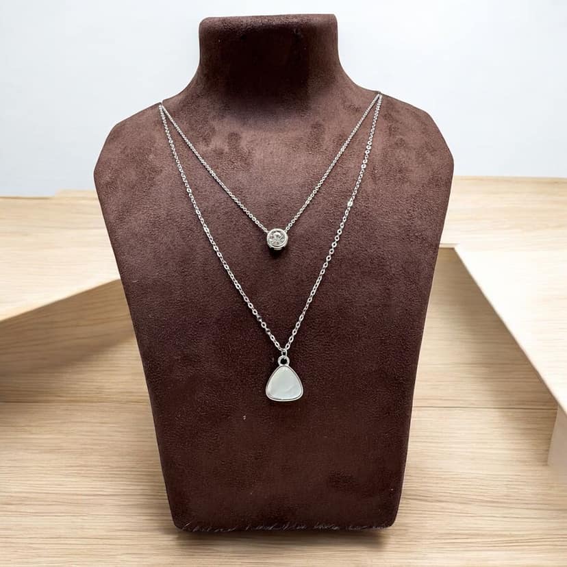 Double Line Chain Necklace - Minimalist Chic- By AMIT CHAUHAN AND SONS view 3