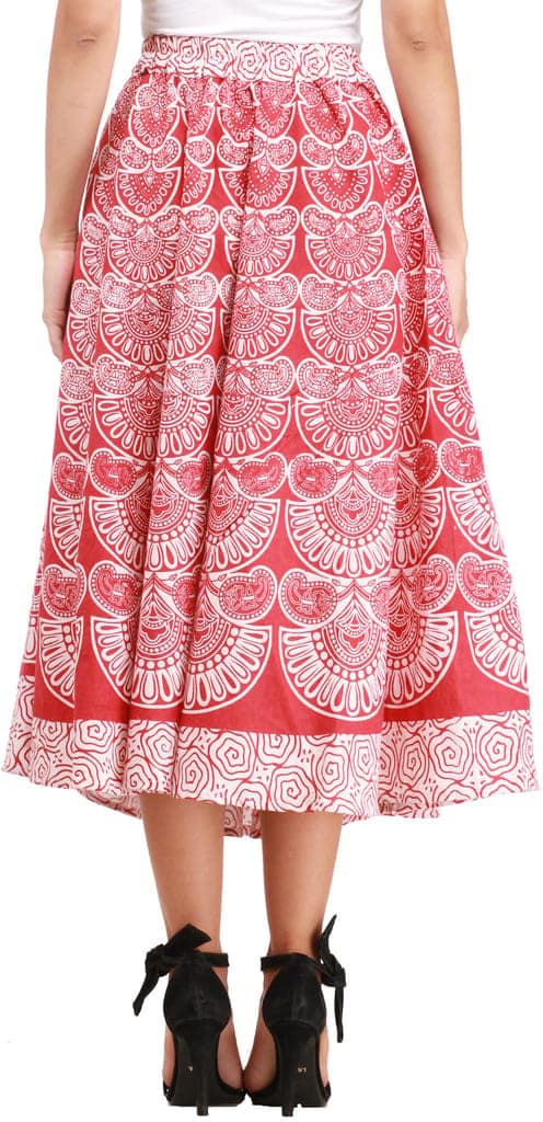Tomato-Puree Midi-Skirt from Pilkhuwa with Block Printed Motifs view 5