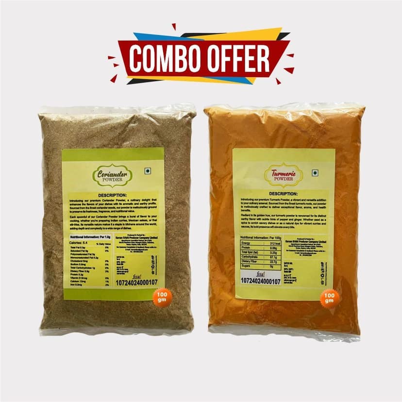 Combo pack of Turmeric and Coriander Powder view 3