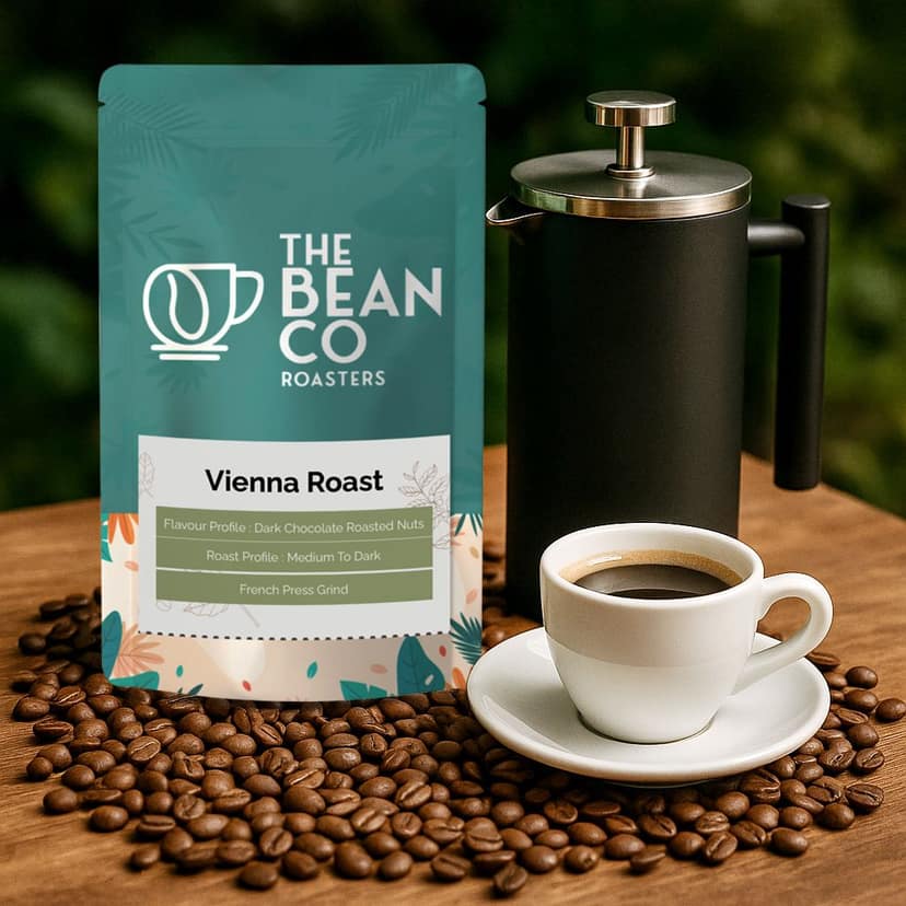 The Bean Co Roasters Vienna Roast Coffee Grounds | Medium-Dark Roast | Aromatic, Full-Bodied & Smooth | Freshly Roasted Premium Coffee For French Press view 3
