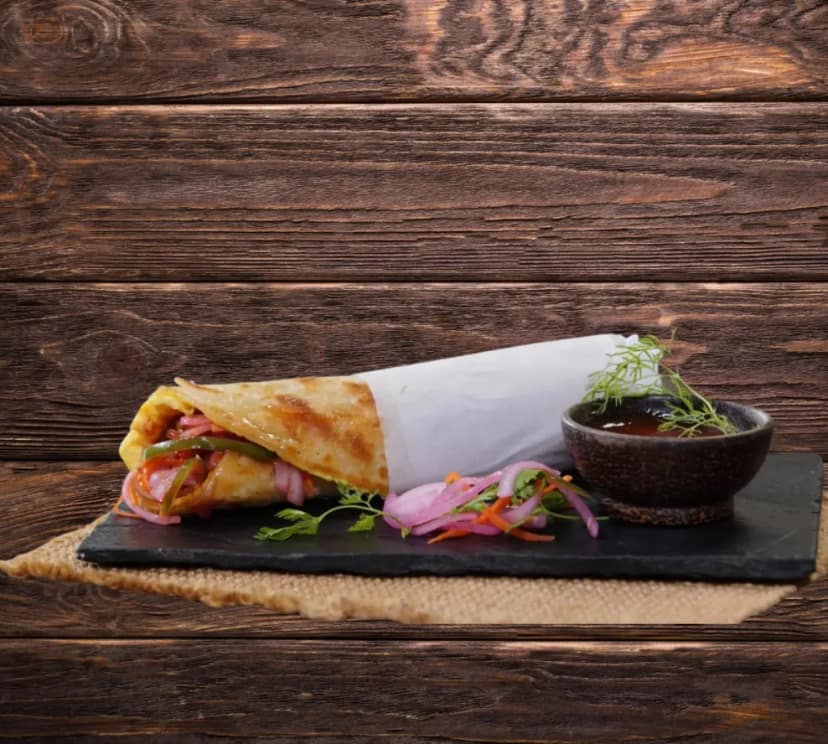 Kolkata Egg Chicken Kathi Roll