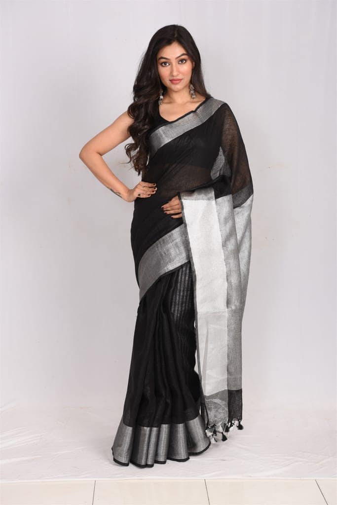 JHARCRAFT SAREE LINEN WITH ZARI(SA03071) view 6