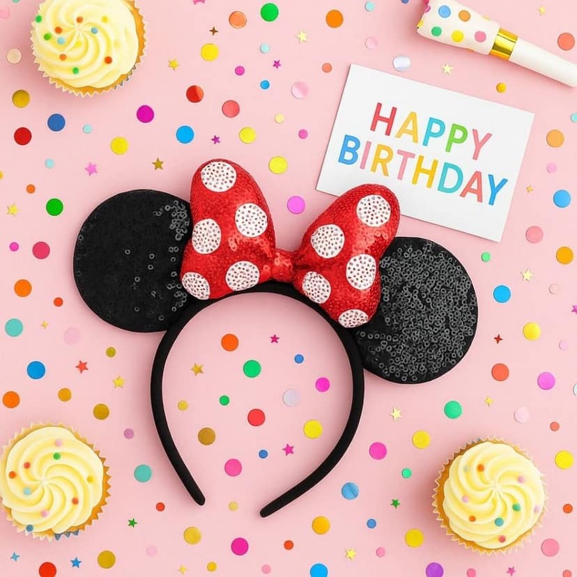 Miinie Mouse Headbnad with Sequin Black & Red - 1PC view 3