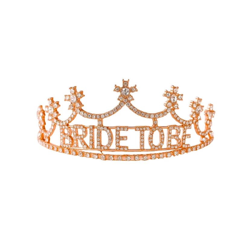 Bride To Be Rose Gold Tiara with Rhinestones - 1PC view 3