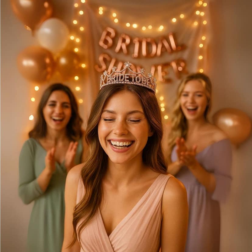 Bride To Be Rose Gold Tiara with Rhinestones - 1PC view 7