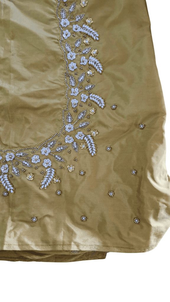 Embroidered Blouse Piece With Zari and Stone Work view 3