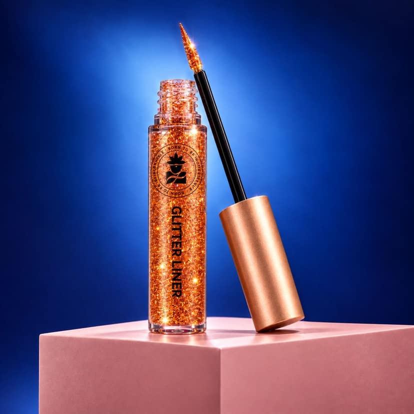 BOBI Glitter Eyeliner Orange | Diamond Sparkle Finish | Waterproof Long Wear | Quick Dry Smudge proof | Felt-Tip Precision | Cruelty-Free Paraben-Free view 3