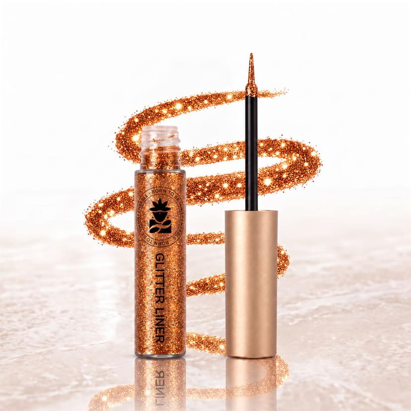BOBI Glitter Eyeliner Orange | Diamond Sparkle Finish | Waterproof Long Wear | Quick Dry Smudge proof | Felt-Tip Precision | Cruelty-Free Paraben-Free view 5