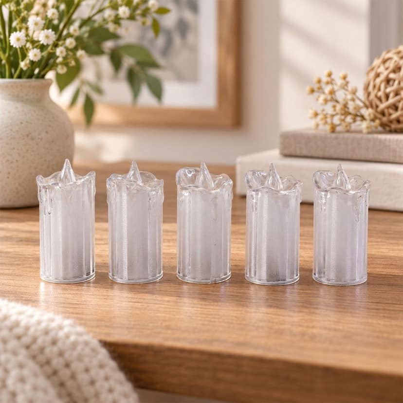 Decorative Flameless LED Candles for Festive Home and Table Decor (5 Pc Set) view 2