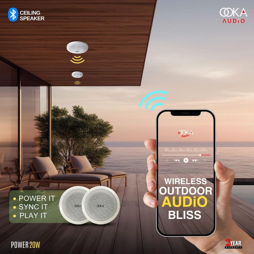 Ooka AUDiO Twins 707 Bluetooth Ceiling Speaker view 3