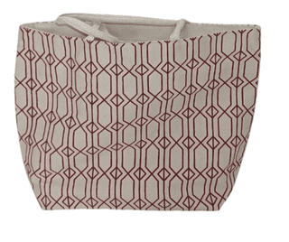 Red and White GEOMETRIC CANVAS Bag