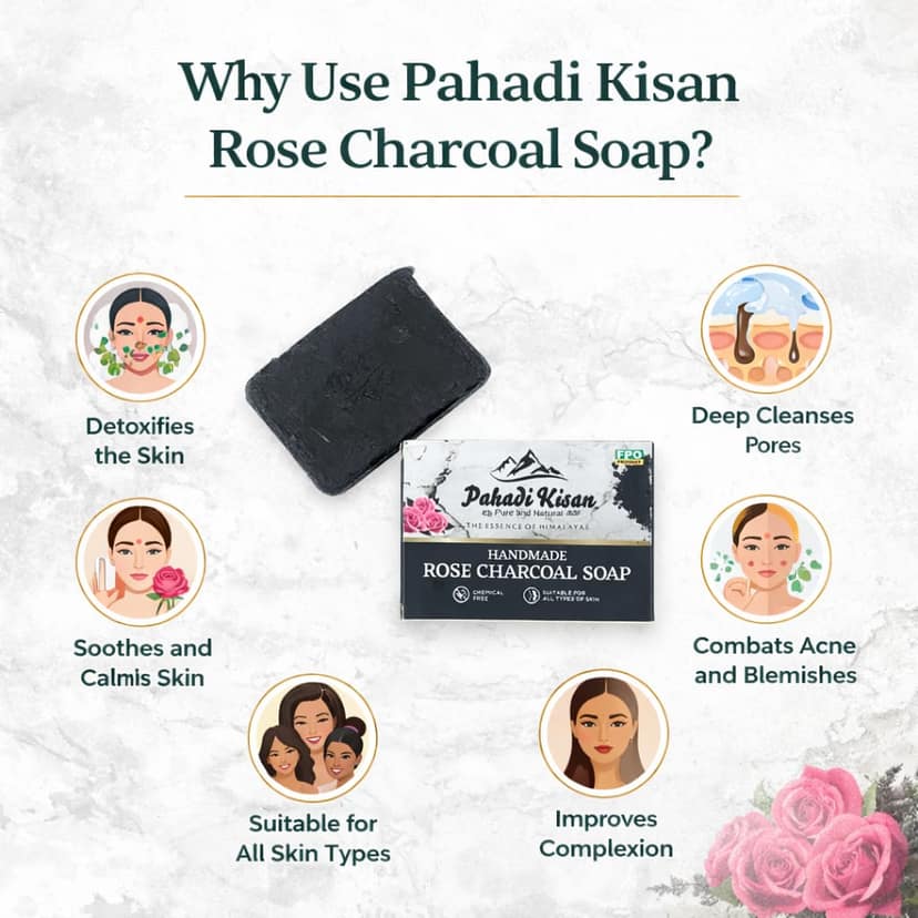 Rose Charcoal soap 100 gm view 3