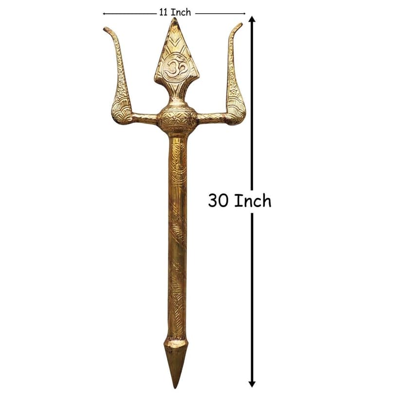 Brass Trishul, Height : 30 Inch (ZMAS138 R) view 2