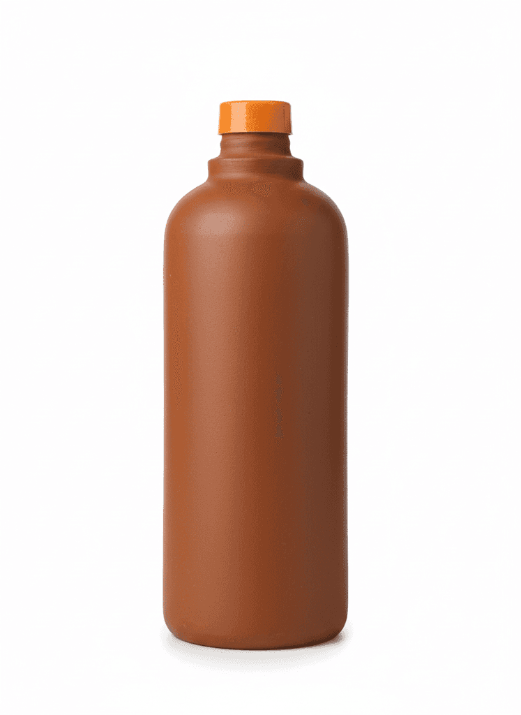Brown Bottle with Orange Cap
