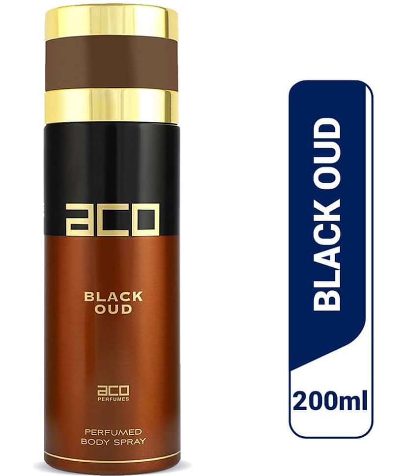 Aco Black Oud Deodorant Body Spray For Men, 200ml