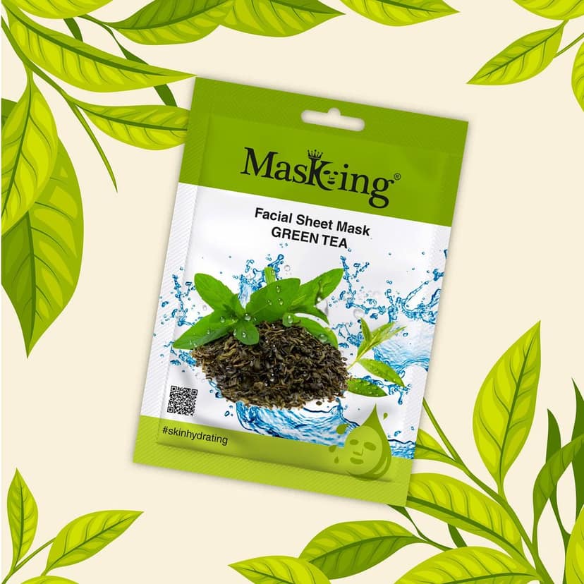 Masking Beauty Facial Sheet Mask | Natural Sheet Mask | Face sheet Mask for Women, Men Combo Pack of 7 view 4
