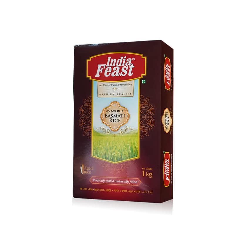 Indiafeast Golden Sella Basmati Rice-1kg (Long Grain) view 3