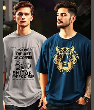 AUSK Men Cotton Blend Oversized Fit Printed T-Shirt ( Maroon )