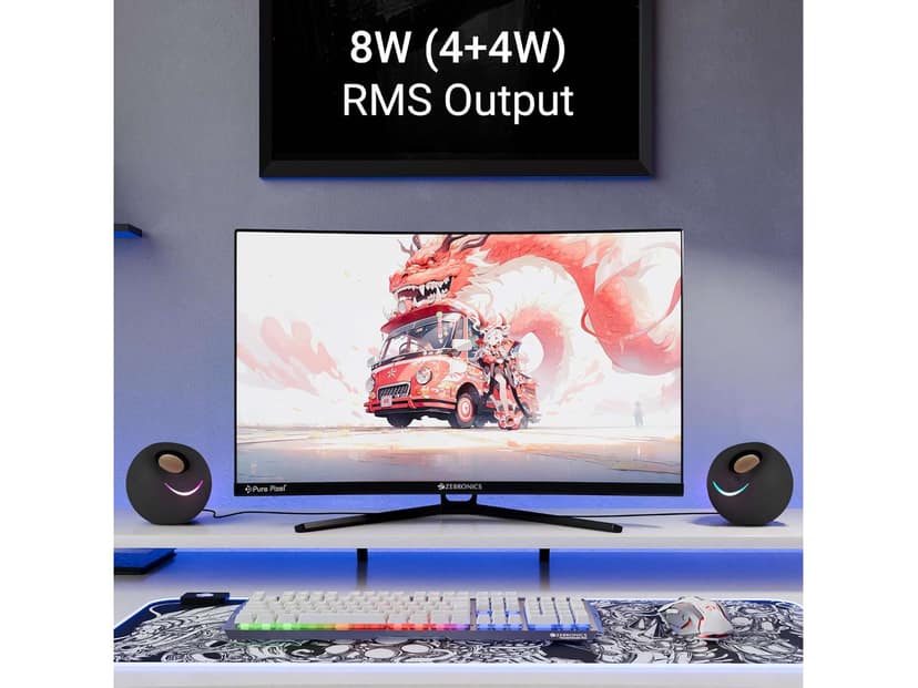 Zebronics Blues 2.0 Computer Speakers - Black view 2