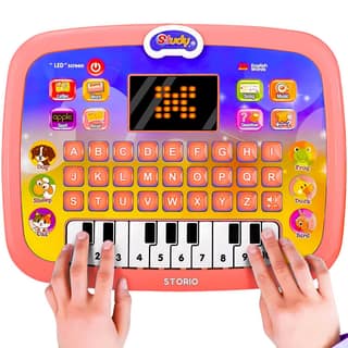 Learning Education Computer Piano Laptop Toy with Led Screen & Music Computer Tablet for Kids 5 Year Toddlers Baby Laptop Fun Activity Gift Toys 2-6 Years Boy Girl