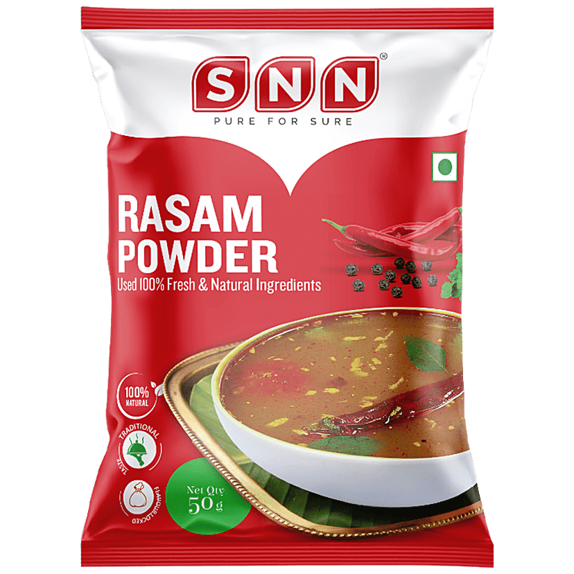 SNN Rasam Powder - Made With Fresh Natural Ingredients, Flavourful & Rich Aroma, 50 g Pouch