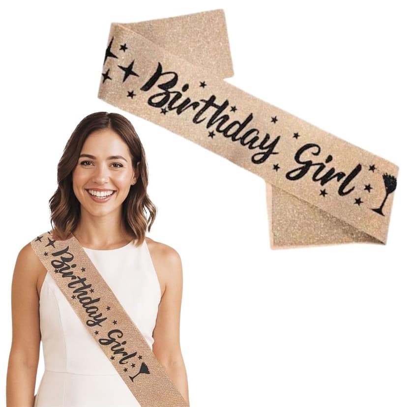 Glitter Birthday Girl Sash Silver view 2