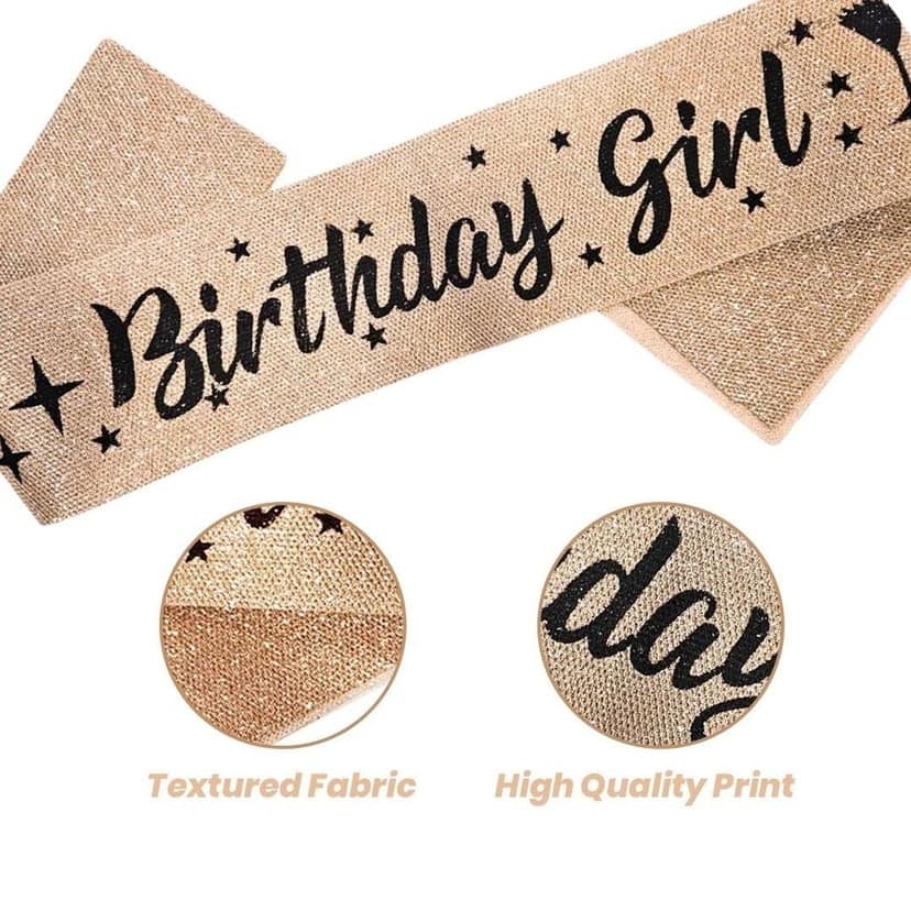 Glitter Birthday Girl Sash Silver view 3