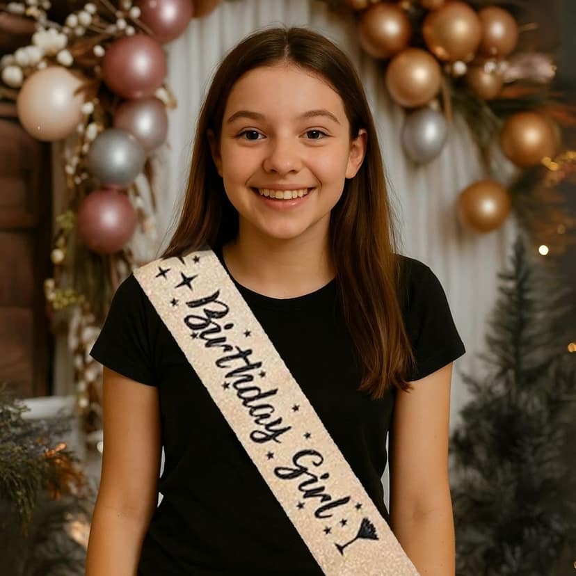 Glitter Birthday Girl Sash Silver view 4