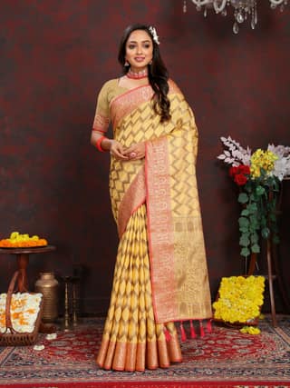 Soft katan silk saree with zari weawing design...