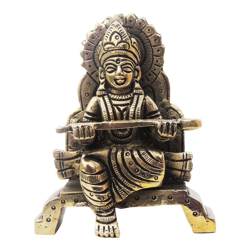 Brass Maa Annapurna Devi God Idol Statue for Puja & Gifting, Height : 3 Inch (BSMAS1087 W) view 2