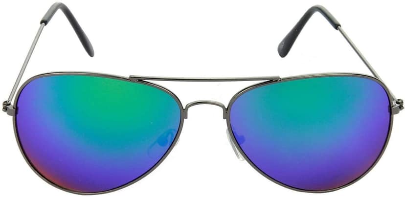 HRINKAR Unisex Pilot Sunglasses Grey & Brown Frame, Blue & Brown Lens (Medium) - Pack of 2 view 2