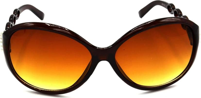 HRINKAR Unisex Pilot Sunglasses Grey & Brown Frame, Blue & Brown Lens (Medium) - Pack of 2 view 3