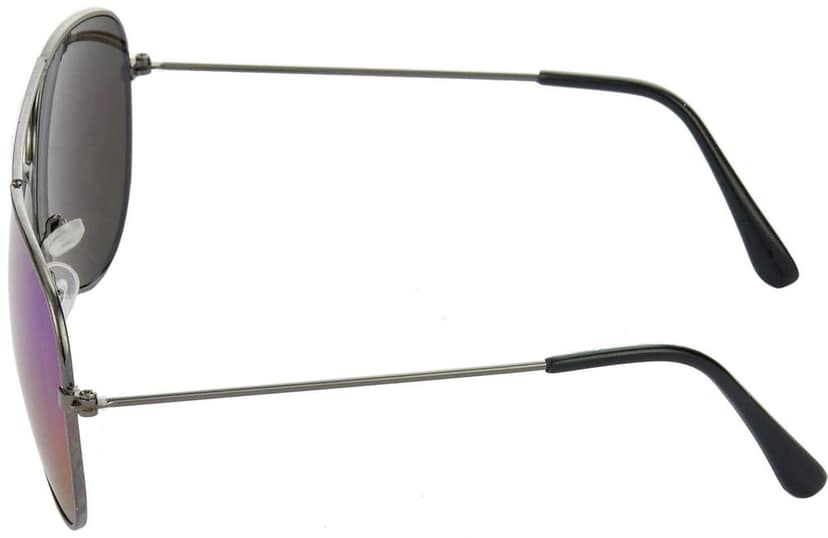 HRINKAR Unisex Pilot Sunglasses Grey & Brown Frame, Blue & Brown Lens (Medium) - Pack of 2 view 4
