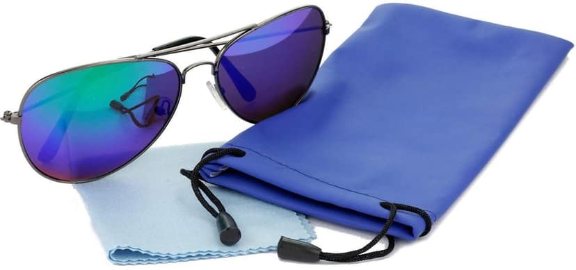 HRINKAR Unisex Pilot Sunglasses Grey & Brown Frame, Blue & Brown Lens (Medium) - Pack of 2 view 7
