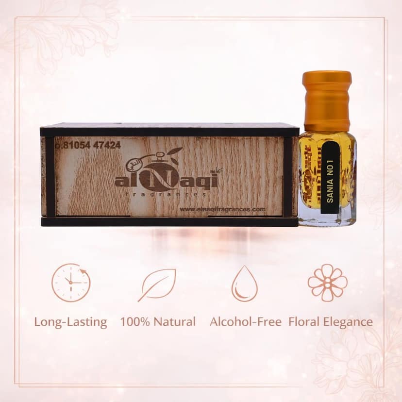 alNaqi Sania No 1 Attar 6ml - Original Shanaya Style Perfume, Alcohol Free Sweet Woody Fragrance, Long Lasting Arabian-Aroma-Oil, Premium Unisex-Ittar view 4