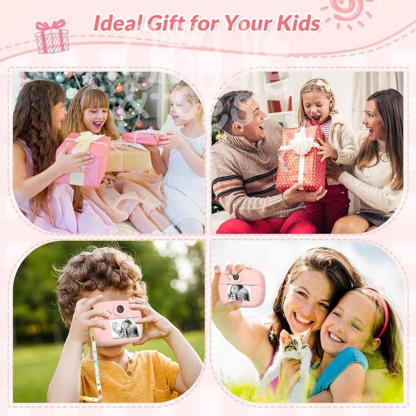 Kids Instant Print Camera – Mini Digital HD Photo & Video Camcorder with Games | Fun Learning Toy for Boys & Girls Ages 4-18 | Includes 2 Print Rolls – Ideal Gift for Kids (Multicolor) view 5