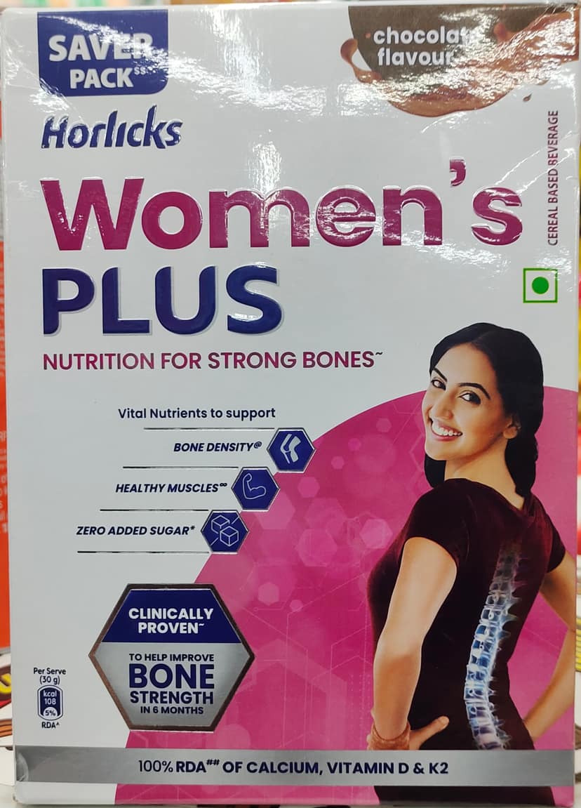 Horlicks women's Plus chocolate flavour nutrition for strong bones