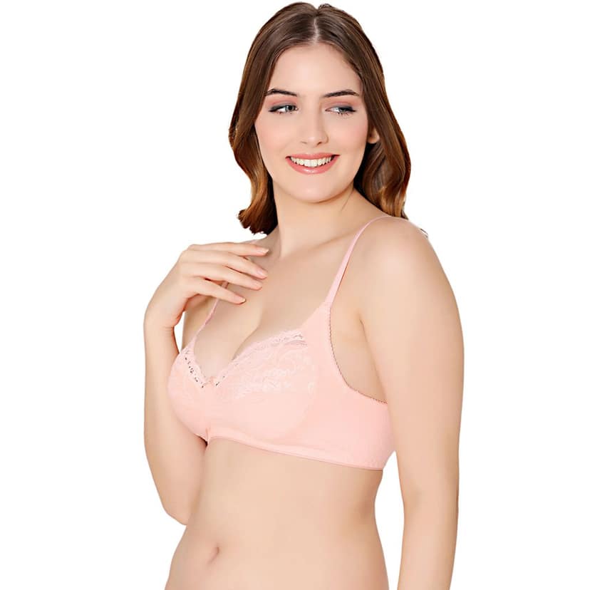 Bodycare cotton spandex wirefree adjustable straps designer net cup non padded Bra-5506LOV view 2