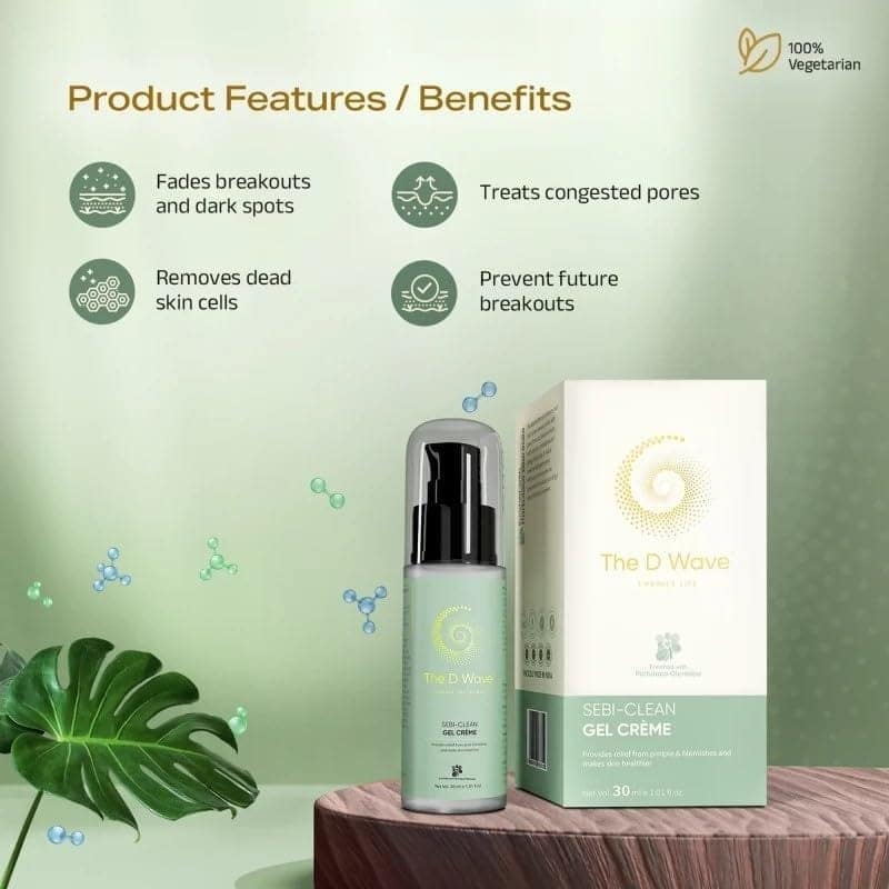 The D Wave Sebi-Clean Gel Creme- 30 ML | Reduce Acne, Fade Dark Spots, Brighten Skin | Powerful Acne Treatment, Skin Illuminator & Skin Brightening view 3