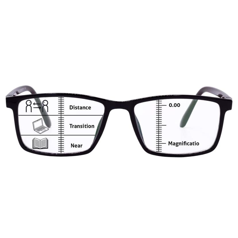 Hrinkar Progressive Reading Glasses for Men and Women with Blue Cut Reading Glass and Anti Glare Lens | Black & Brown | HRPRO16-BK-BWN view 3