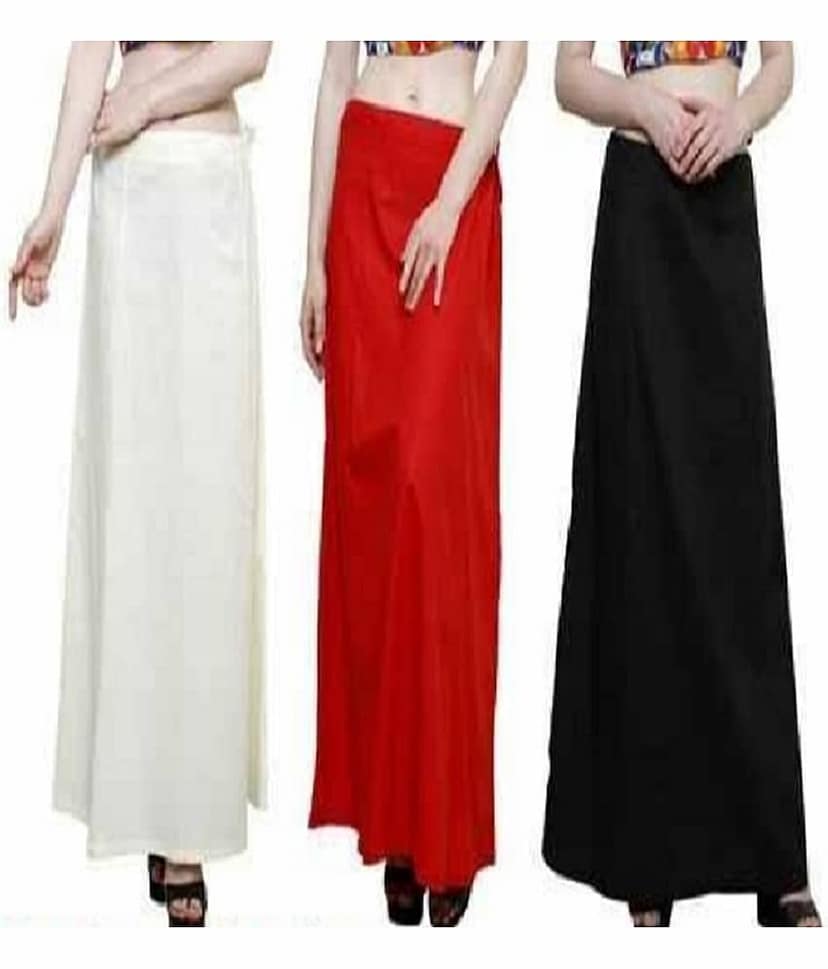 Perfect cloth store Multicoloured Cotton Petticoat - Pack of 3