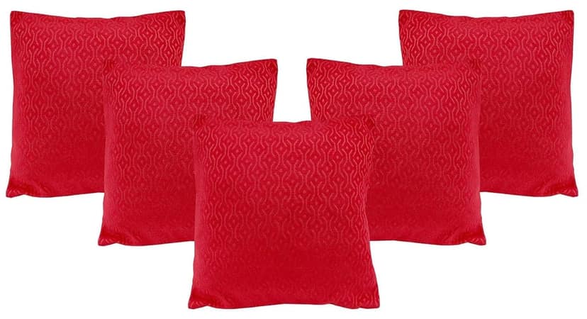 Kirti Finishing | Red Jacquard Cushion Cover 16 inches view 4